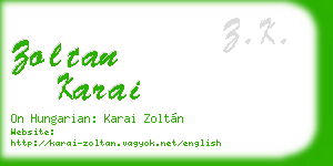 zoltan karai business card